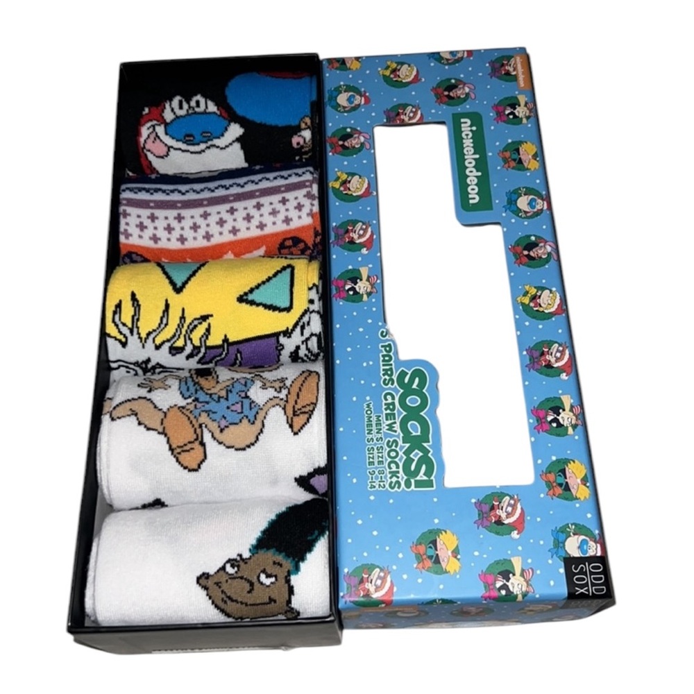 Nickelodeon  Socks NIB Men’s 8-12 – Rugrats, Rocko, Ren & Stimpy, Hey Arnold